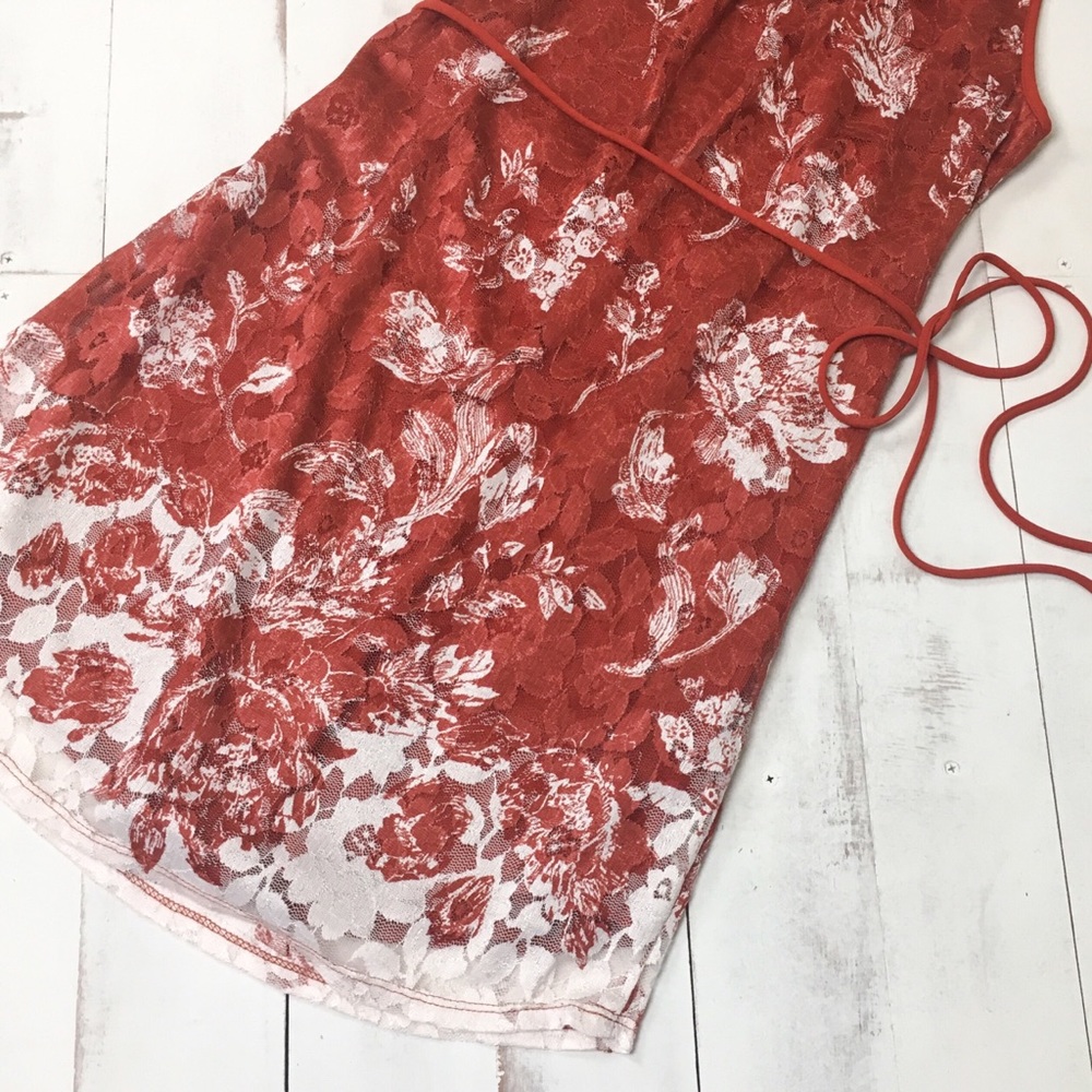 *LAST ONE* Autumn Rust Floral Lace Dress - Picture 4 of 7